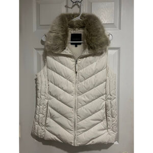NWOT Talbots Women’s White Down Feather Vest Coat Size Large